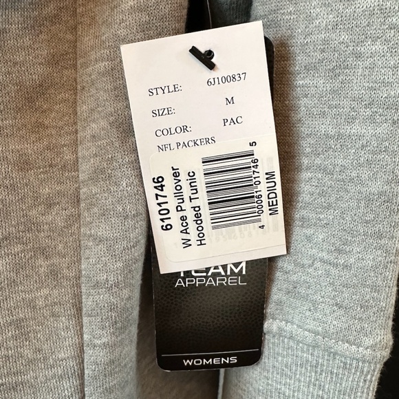 NFL, GREEN BAY PACKERS WOMEN'S GREY HOODED SWEATSHIRT, NWT, Medium - Picture 5 of 13